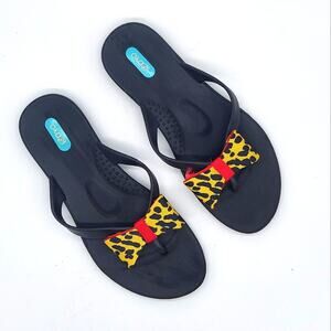 OKA b. Licorice Nala Bow-Accent Flip-Flop Size 7